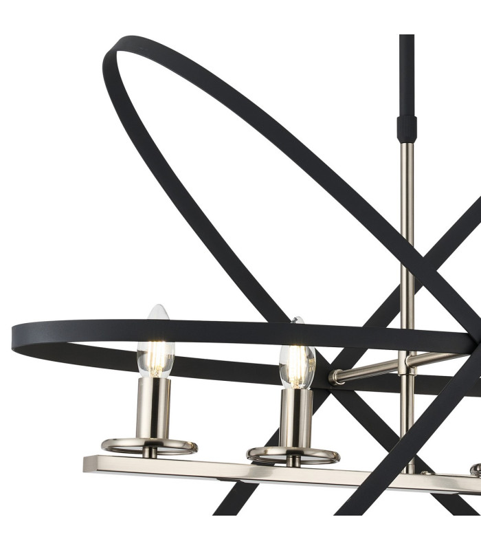 Whitehall Adjustable Rings Pendant 4 x E14 Satin Nickel/Anthracite-8