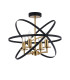 Whitehall 46cm Adjustable Rings Semi Flush 4 x E14 Gold/Black-1