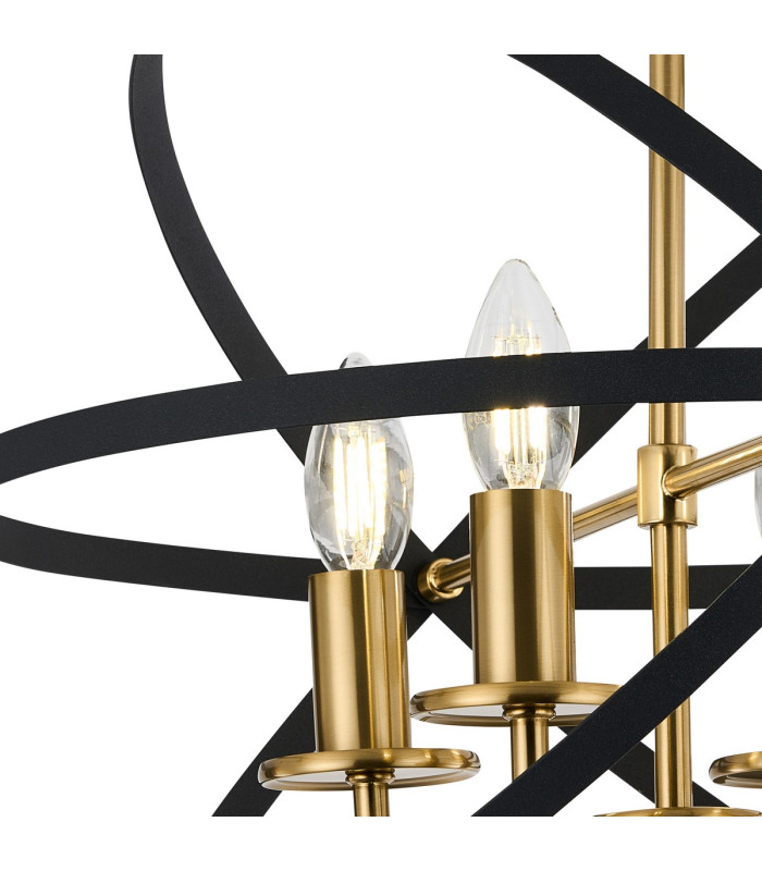 Whitehall 46cm Adjustable Rings Semi Flush 4 x E14 Gold/Black-6