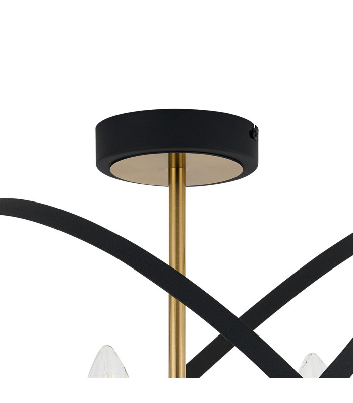 Whitehall 46cm Adjustable Rings Semi Flush 4 x E14 Gold/Black-8