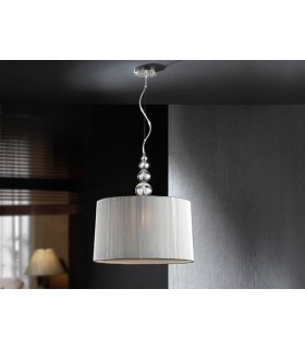 3 Light Cylindrical Ceiling Pendant Chrome, Grey, E27 - 1