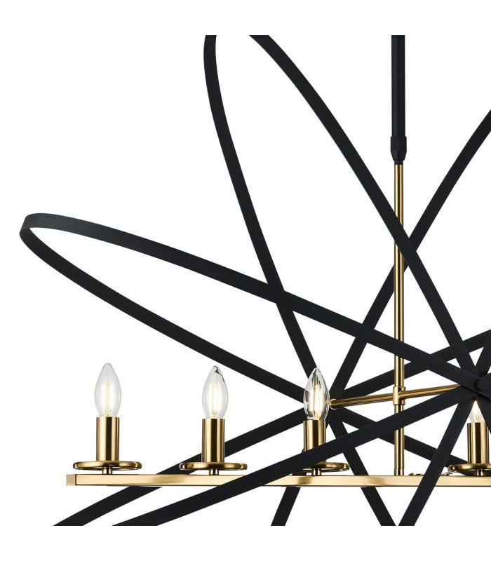 Whitehall Adjustable Rings Pendant Oval 6 x E14 Gold/Black-9