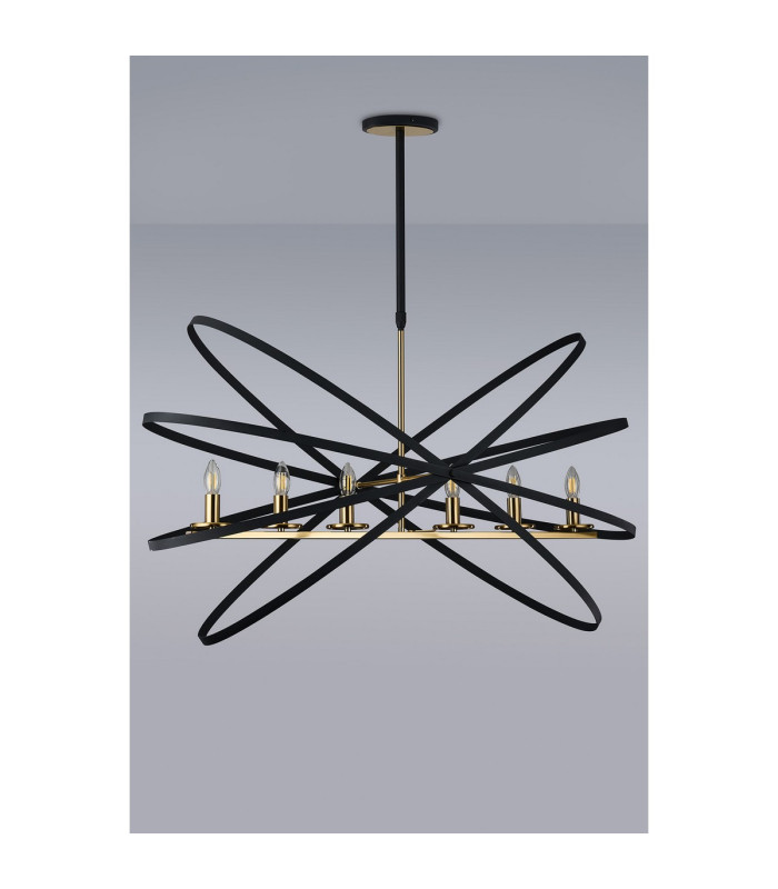 Whitehall Adjustable Rings Pendant Oval 6 x E14 Gold/Black-11