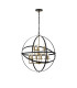 Whitehall 71cm Adjustable Rings Pendant 6+3 x E14 Gold/Black-1