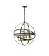 Whitehall 71cm Adjustable Rings Pendant 6+3 x E14 Gold/Black-4