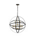 Whitehall 71cm Adjustable Rings Pendant 6+3 x E14 Gold/Black-9