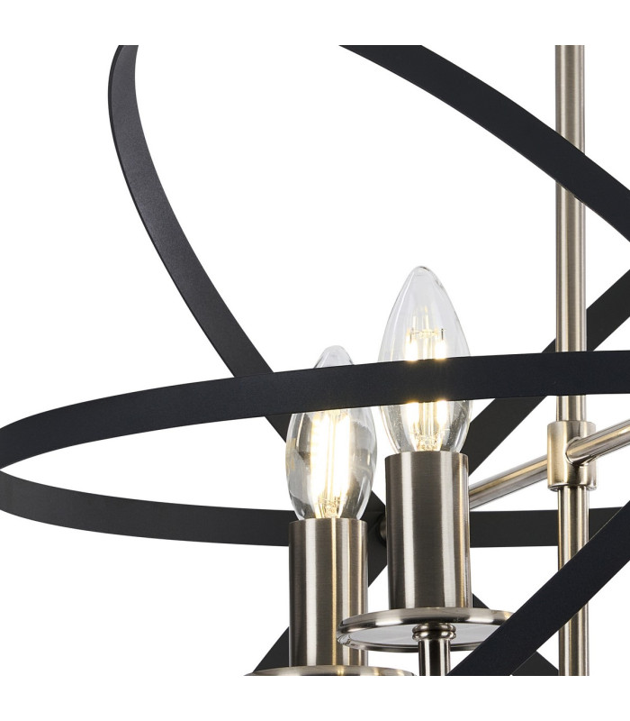 Whitehall 46cm Adjustable Rings Semi Flush 4 x E14 Satin Nickel/Anthracite-8