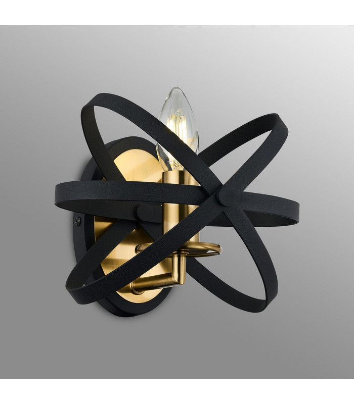 Whitehall Adjustable Rings Wall Light 1 x E14 Gold/Black-3