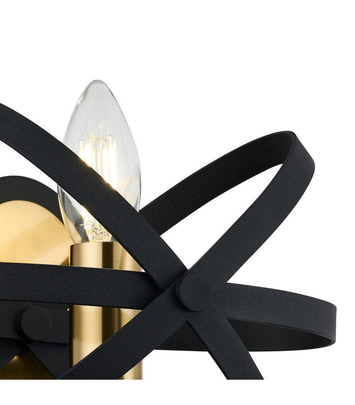 Whitehall Adjustable Rings Wall Light 1 x E14 Gold/Black-7
