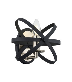 Whitehall Adjustable Rings Wall Light 1 x E14 Satin Nickel/Anthracite-1