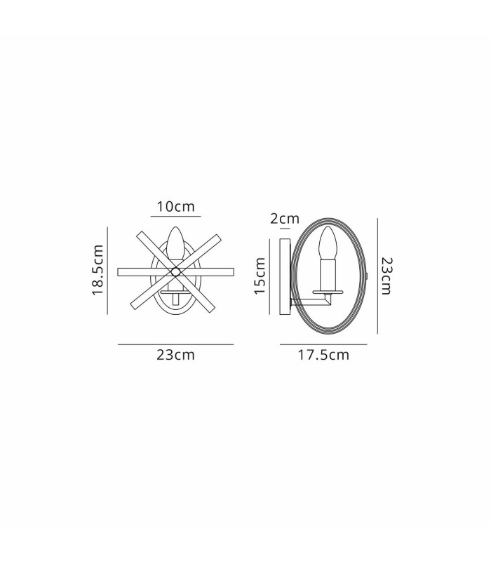 Whitehall Adjustable Rings Wall Light 1 x E14 Satin Nickel/Anthracite-2