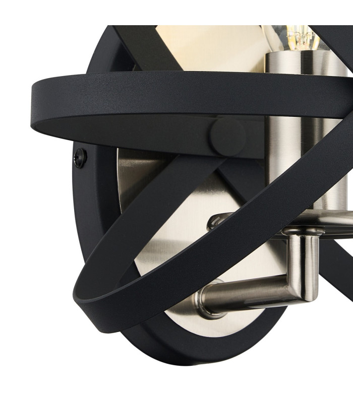 Whitehall Adjustable Rings Wall Light 1 x E14 Satin Nickel/Anthracite-6