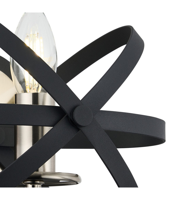 Whitehall Adjustable Rings Wall Light 1 x E14 Satin Nickel/Anthracite-7