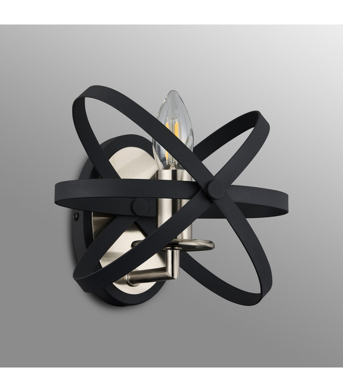 Whitehall Adjustable Rings Wall Light 1 x E14 Satin Nickel/Anthracite-10