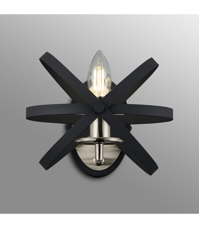 Whitehall Adjustable Rings Wall Light 1 x E14 Satin Nickel/Anthracite-11