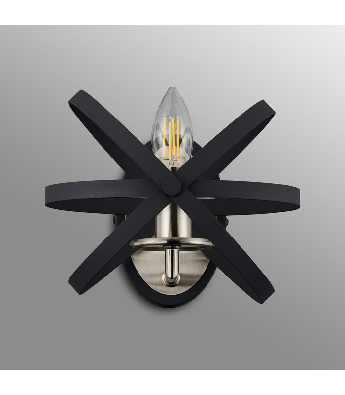 Whitehall Adjustable Rings Wall Light 1 x E14 Satin Nickel/Anthracite-12