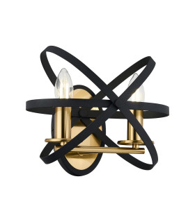 Whitehall Adjustable Rings Wall Light 2 x E14 Gold/Black-1