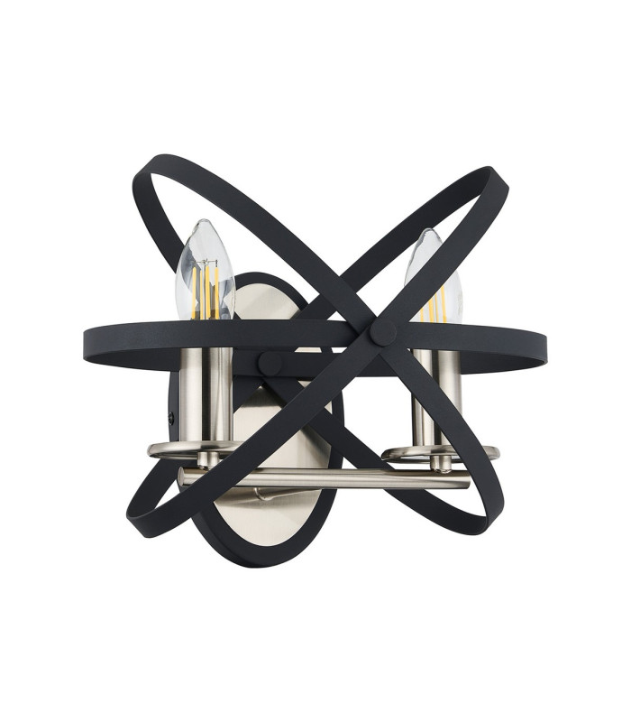 Whitehall Adjustable Rings Wall Light 2 x E14 Satin Nickel/Anthracite-4