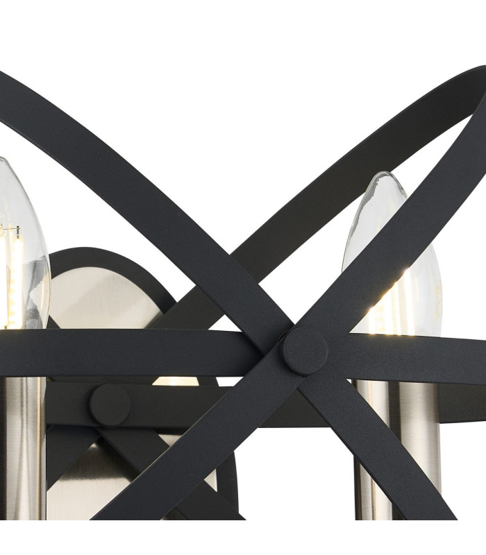Whitehall Adjustable Rings Wall Light 2 x E14 Satin Nickel/Anthracite-7
