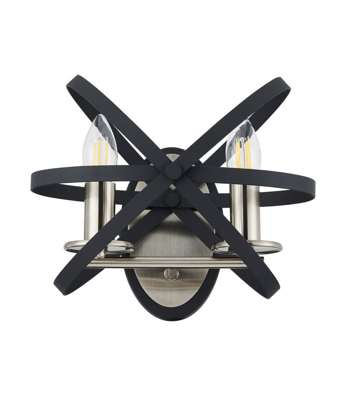Whitehall Adjustable Rings Wall Light 2 x E14 Satin Nickel/Anthracite-9