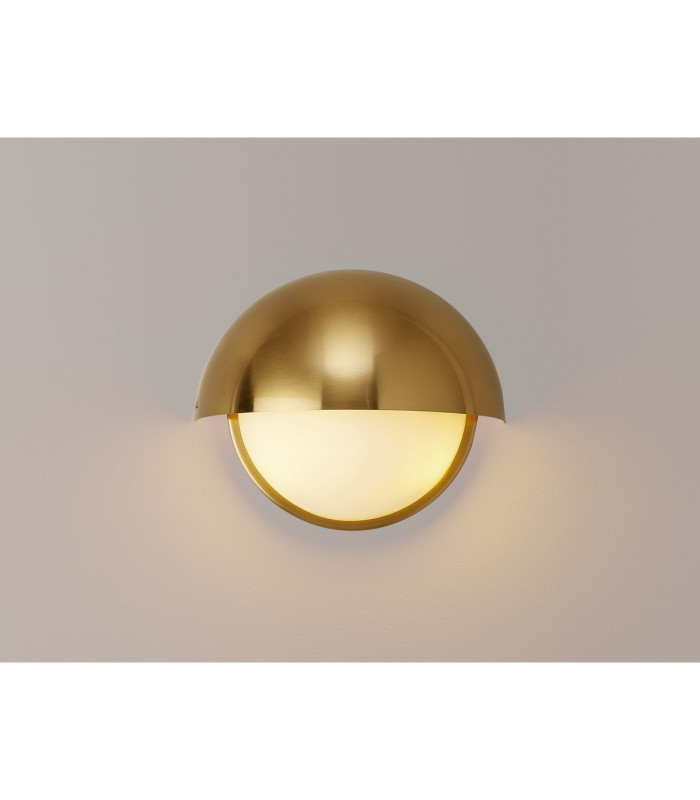 Plains Wall Light 2 x E14 IP54 (Indoor Use Only) Brass/Opal Glass-3