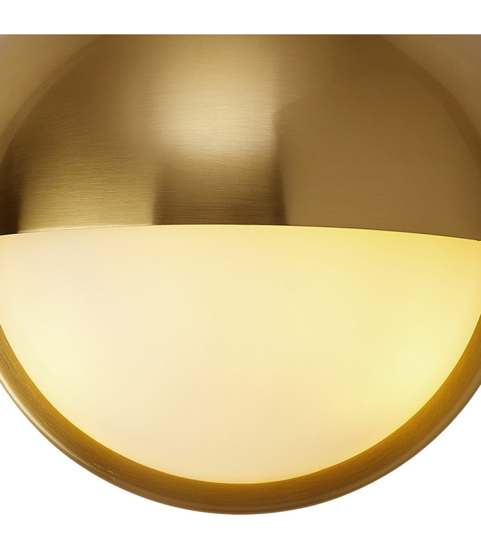 Plains Wall Light 2 x E14 IP54 (Indoor Use Only) Brass/Opal Glass-7