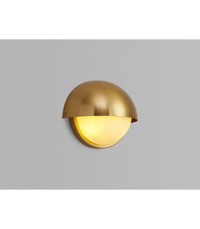 Plains Wall Light 2 x E14 IP54 (Indoor Use Only) Brass/Opal Glass-11