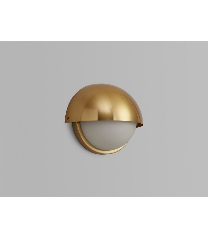 Plains Wall Light 2 x E14 IP54 (Indoor Use Only) Brass/Opal Glass-12