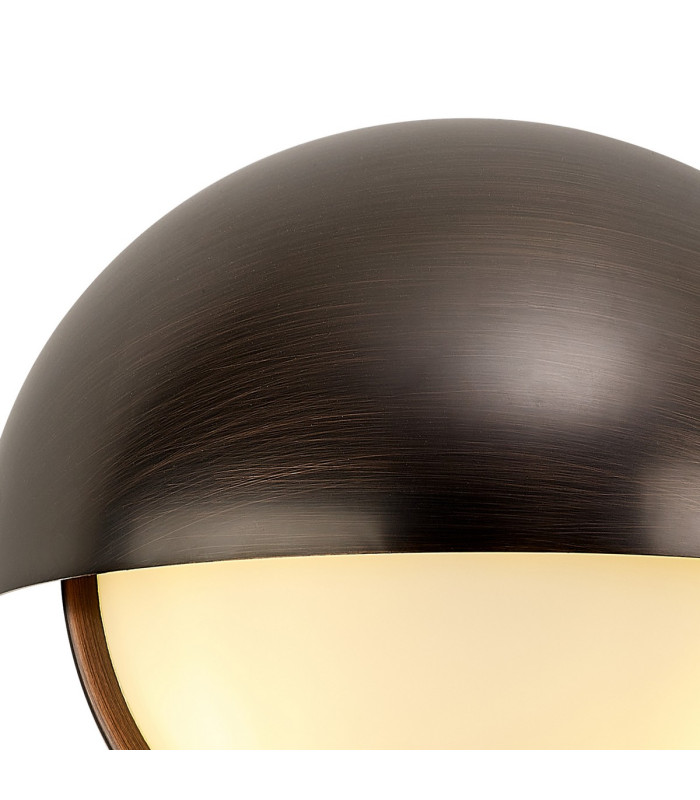 Plains Wall Light 2 x E14 IP54 (Indoor Use Only) Bronze/Opal Glass-7