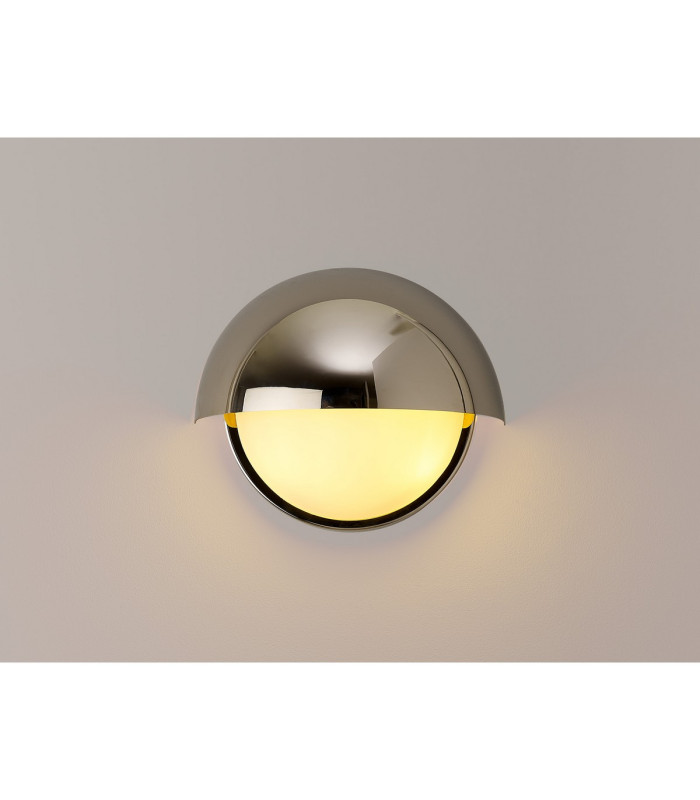 Plains Wall Light 2 x E14 IP54 (Indoor Use Only) Polished Nickel/Opal Glass-3