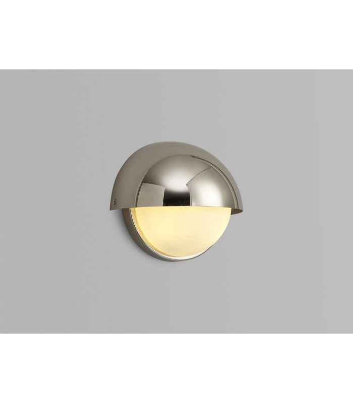 Plains Wall Light 2 x E14 IP54 (Indoor Use Only) Polished Nickel/Opal Glass-11