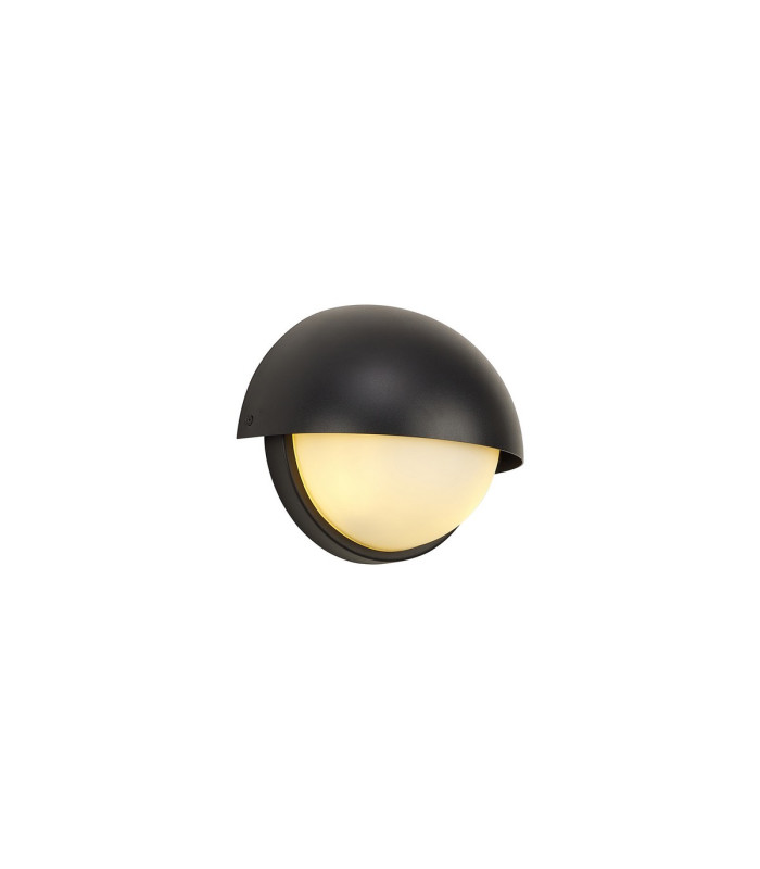Plains Wall Light 2 x E14 IP54 Satin Black/Opal Glass-6