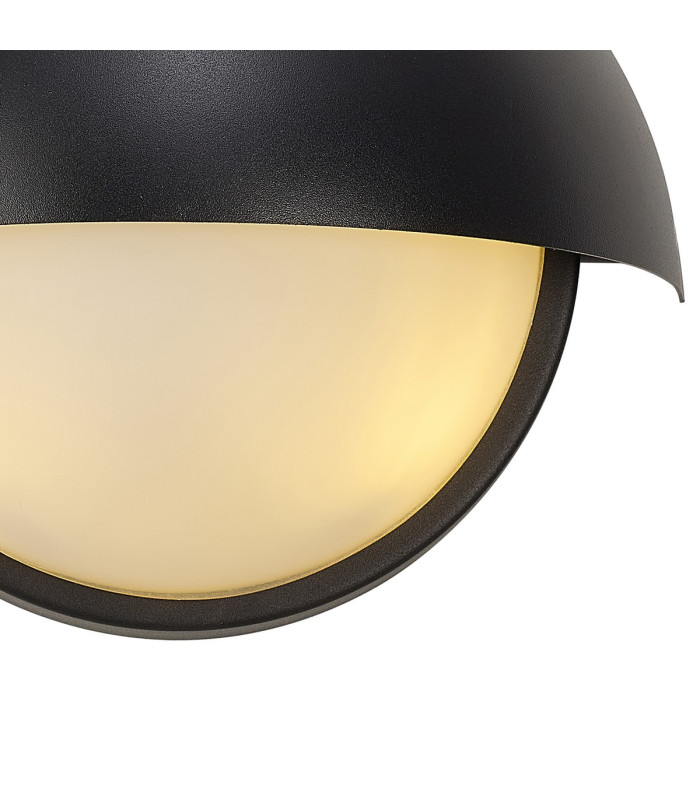 Plains Wall Light 2 x E14 IP54 Satin Black/Opal Glass-8