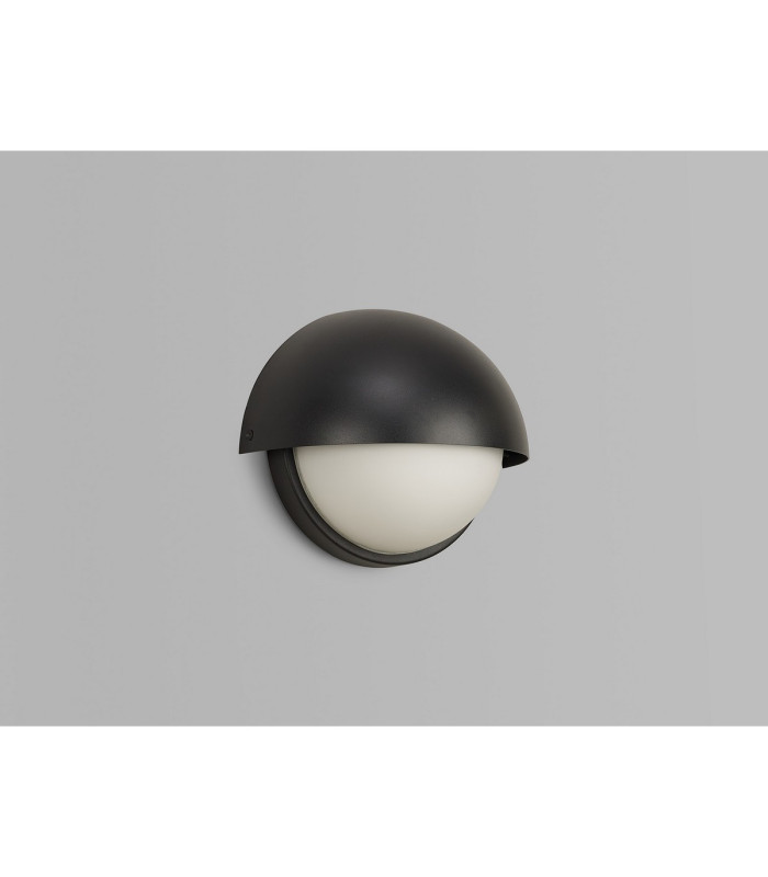 Plains Wall Light 2 x E14 IP54 Satin Black/Opal Glass-13