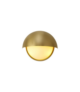 Plains Wall Light 2 x E14 IP54 (Indoor Use Only) Satin Gold/Opal Glass-1
