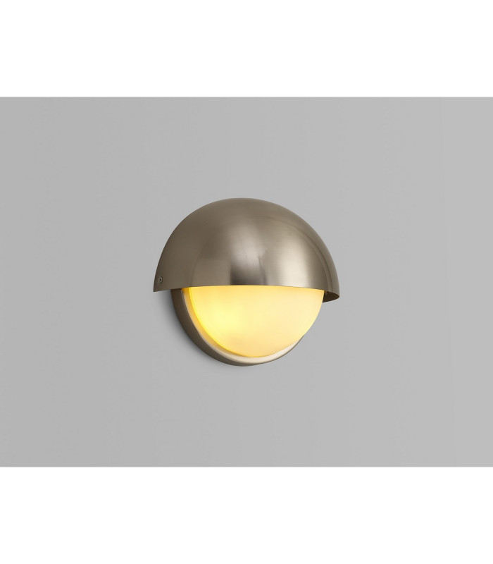 Plains Wall Light 2 x E14 IP54 (Indoor Use Only) Satin Nickel/Opal Glass-12