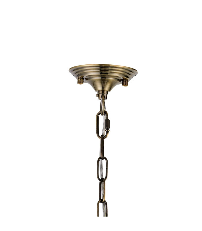 Bush 52cm Pendant WITHOUT SHADE 4 Light E14 Antique Brass/Clear Crystal-7