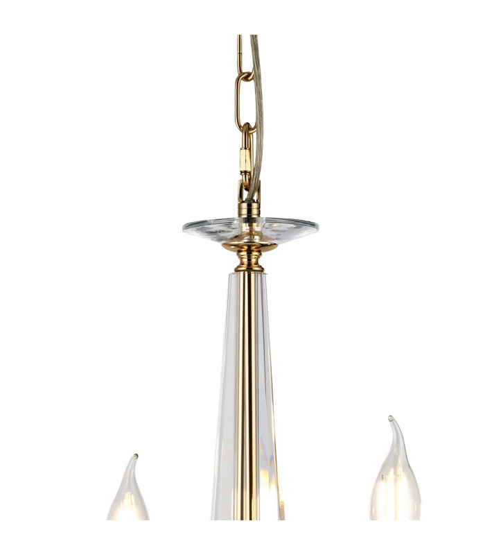 Bush 52cm Pendant WITHOUT SHADE 4 Light E14 French Gold/Clear Crystal-5