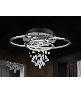 5 Light Crystal Flush Ceiling Light Chrome, GU10 - 1