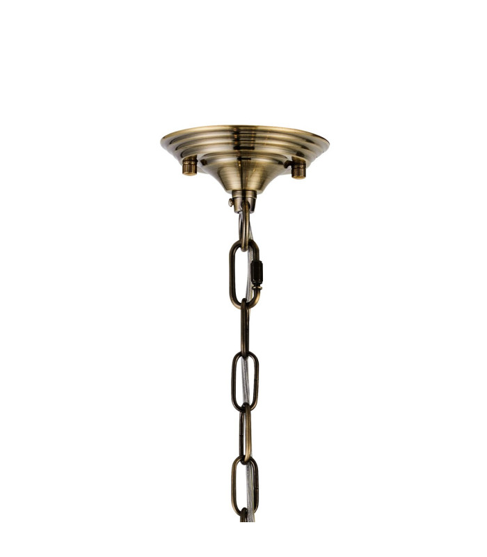 Bush 55cm Pendant 4 Light E14 Antique Brass/Clear Crystal Shade (A)-7