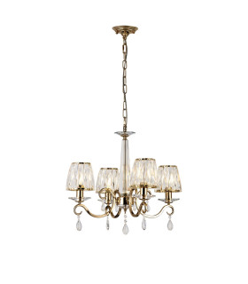 Bush 55cm Pendant 4 Light E14 French Gold/Clear Crystal Shade (A)-1