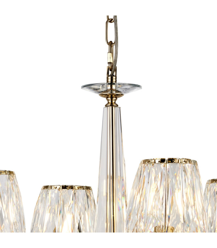 Bush 55cm Pendant 4 Light E14 French Gold/Clear Crystal Shade (A)-5