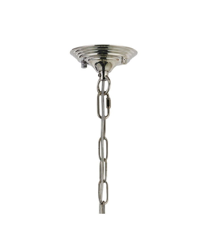 Bush 55cm Pendant 4 Light E14 Polished Nickel/Clear Crystal Shade (A)-5