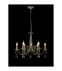 Bush 60cm Pendant WITHOUT SHADE 6 Light E14 Antique Brass/Clear Crystal-3