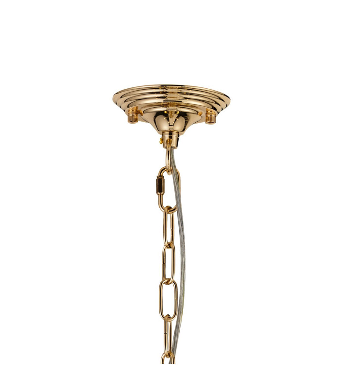 Bush 60cm Pendant WITHOUT SHADE 6 Light E14 French Gold/Clear Crystal-7