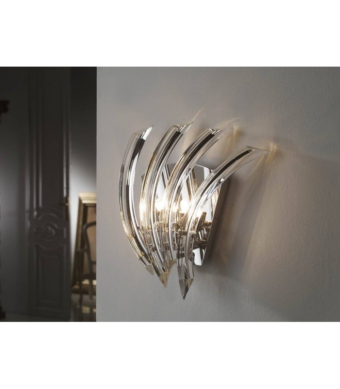2 Light Crystal Wall Lamp Chrome, G9 - 1