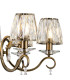 Bush 63cm Pendant 6 Light E14 Antique Brass/Clear Crystal Shade (A)-6