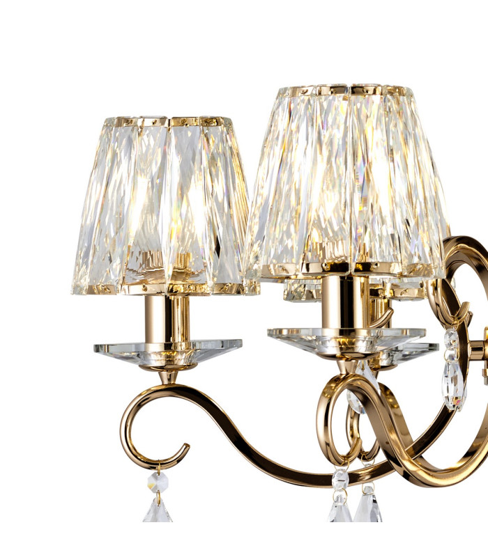 Bush 63cm Pendant 6 Light E14 French Gold/Clear Crystal Shade (A)-7