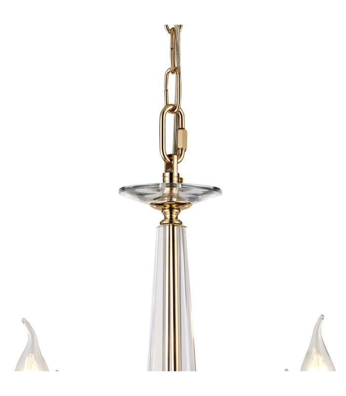 Bush 72cm Pendant WITHOUT SHADE 8 Light E14 French Gold/Clear Crystal-5