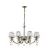 Bush 75cm Pendant 8 Light E14 Antique Brass/Clear Crystal Shade (A)-5
